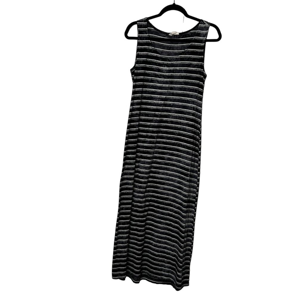 Style & Co Blue White Stripe Sleeveless Maxi Dress Women's Petite PM 1505
